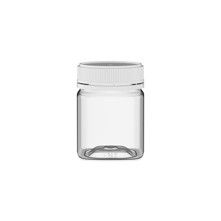 250gm Square Clear PET Jar T57