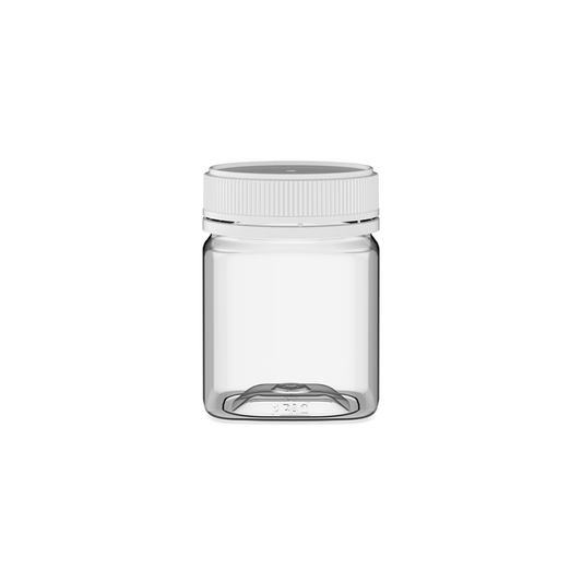 250gm Square Clear PET Jar T57