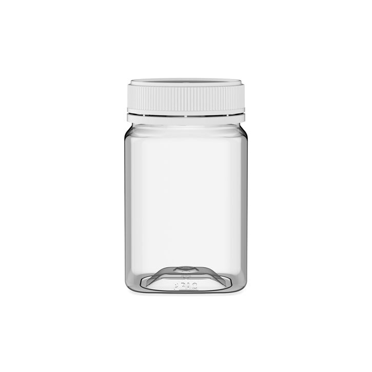 400ml Square Clear PET Jar T60