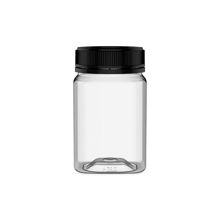 400ml Square Clear PET Jar T60